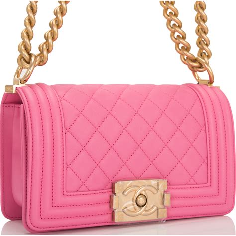 chanel pink boy bag|Chanel boy small quilted bag.